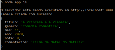 Conteúdo do body da requisição sendo impresso no prompt de comando.